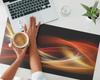 Abstract Waves Desk Pad for Keyboard and Accessories 90x45 cm