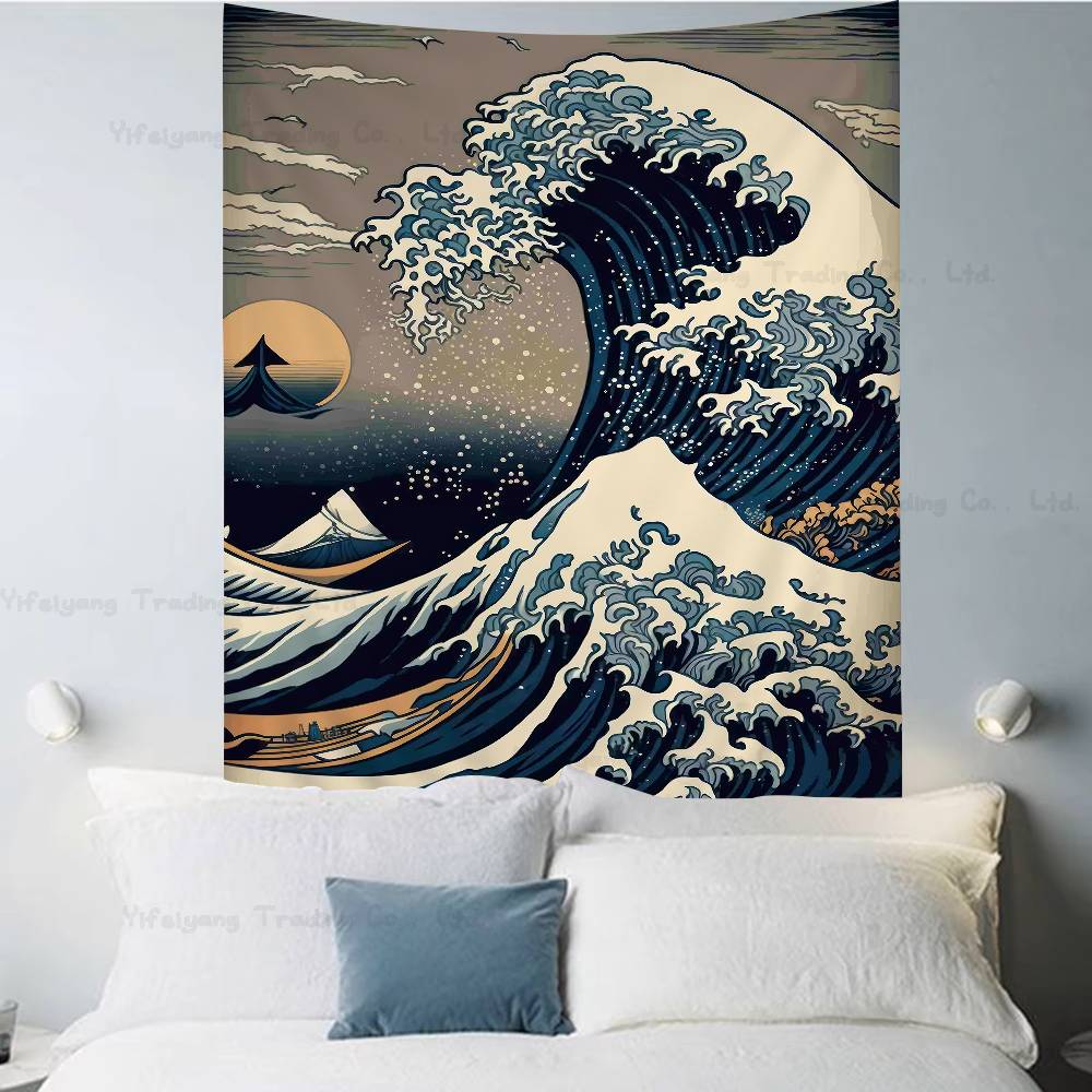 Ukiyoe The Great Wave Off Kanagawa Hanging Bohemian Tapestry Cheap Hippie Bohemian Tapestries Mandala Wall Hanging Home Decor