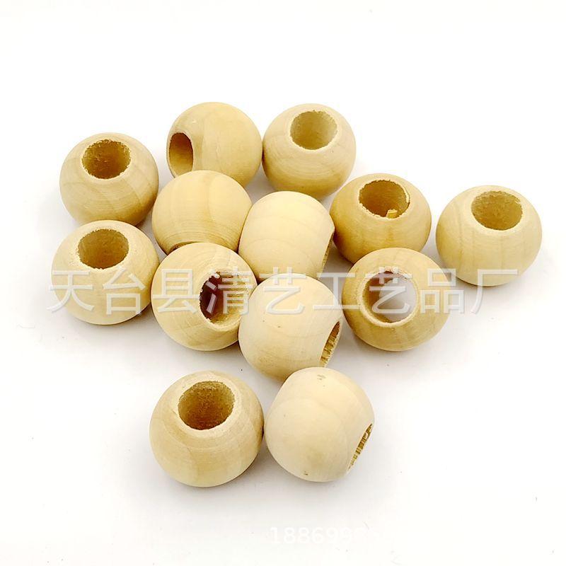 Diy Loose Bead Wood Bead Jewelry Accessories 10-25Mm Log Color Large Hole Lotus Wood Round Beads Handmade Beading
