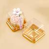 50pcs-Mini Cupcake Boxes Clear Plastic Muffin Pod Dome Muffin Gold Single Container Box Square Wedding Birthday Gifts Supplies