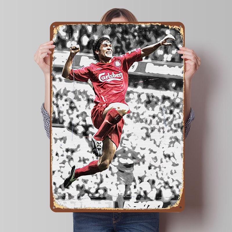 Soccer Player Celebration Metal Poster Customized Wall Art Retro Vintage Tinplate Signs for Man Cave Gamer Room Decoration Decor