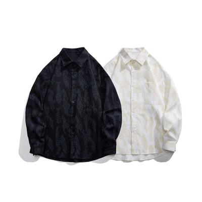 Spring And Autumn New Hip Hop Printed Long Sleeve Shirt Men'S And Women'S Trendy Brand Street Loose Large Couple Casual Shirt Jacket