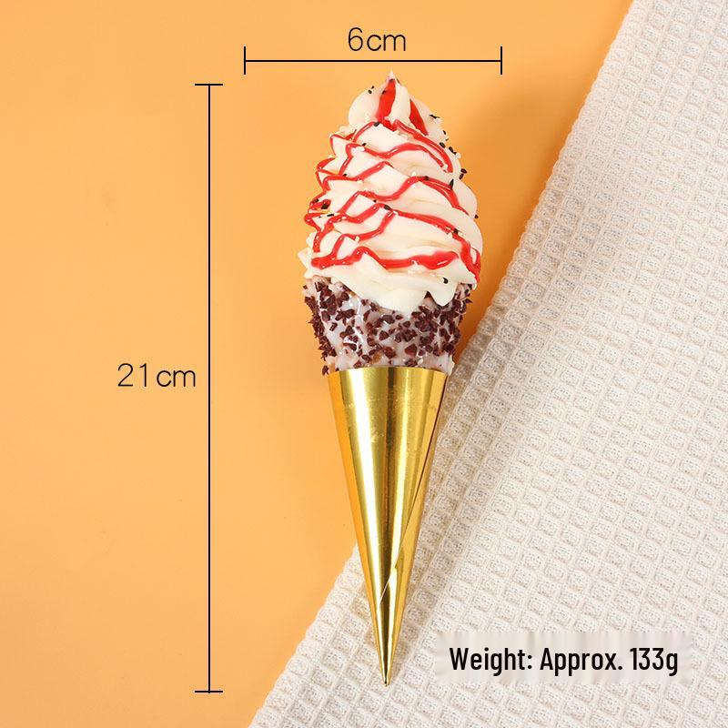 

Large Chocolate Ice Cream Cone Model with Cream Simulation for Creative Display & Decoration