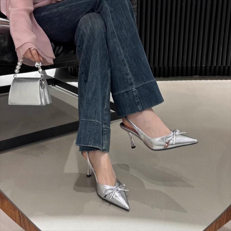 Fashion Bow High Heels For Woman Sexy Pointed Toe Patent Leather High Heels 2025 New Autumn Elegant Woman Heeled Shoes