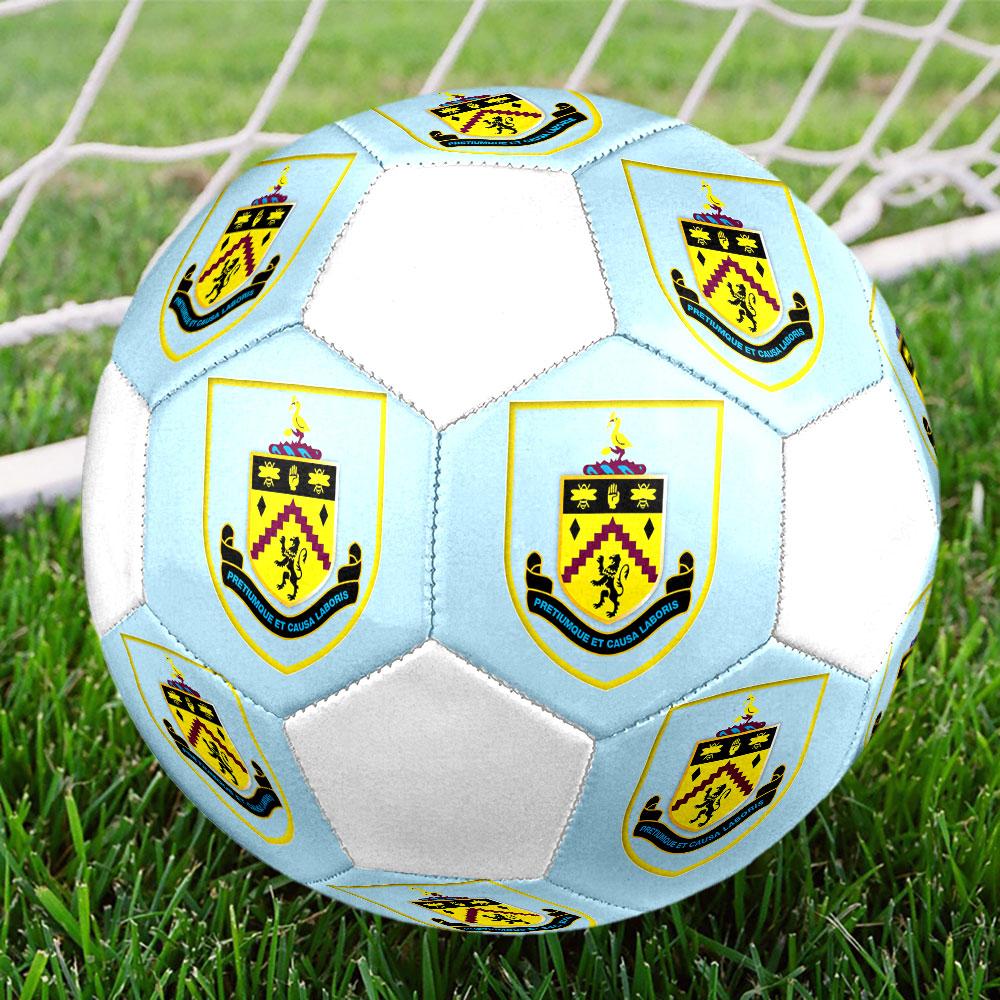 Burnley Football Club Size 5 Soccer Ball, Machine-Stitched PVC, Durable & High Bounce, All Ages Fit, fan merchandise, matches & outdoor use.