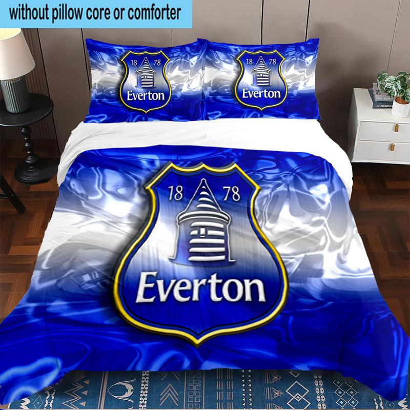 Everton Football Club Crest 3PCS Bedding set,Ideal for1pc Duvet Cover And 2pcs Pillowcases Perfect for Christmas gift,Ideal for Bedroom, Dormitory