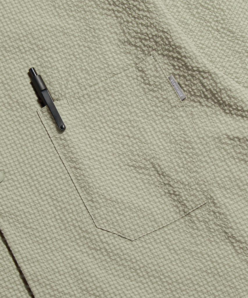 ESPIONAGE Grid Seersucker Outer Shirt Beige