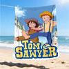 1pc Tom Sawyer Outdoor Flannel Blanket, Lightweight Warm Cozy for Travel Camping Office Soft Polyester Fabric