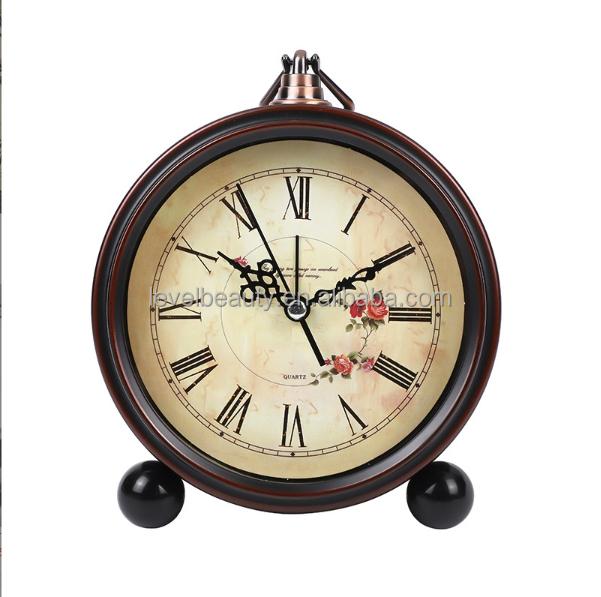 European Retro Vintage Atmosphere Desk Clock Creative Ornament
