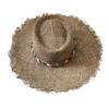 Salzgras Muschel Ethnischer Hut Sommer Strandurlaub Strohhut Atmungsaktiv Sonnenschutz Hohler Strohhut mit breiter Krempe