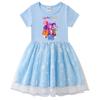 Kids' Kpop Demon Slayer Rainbow Sequins Princess Dress - Short Sleeve Summer & Long Sleeve Spring/Autumn