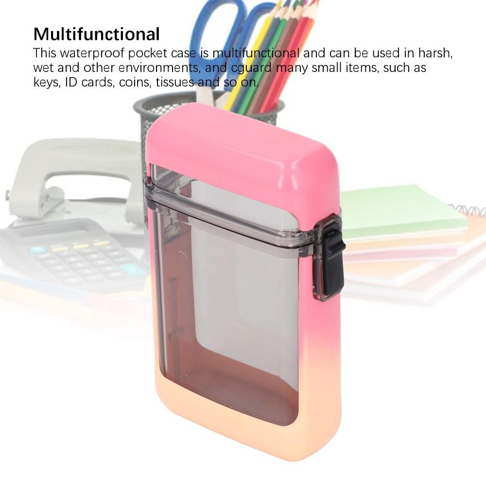 Pink Gradient /Black/White Pocket Case Multifunctional Good Sealing Sports Case Waterproof 110*65*28mm ID Card Holder Outdoor