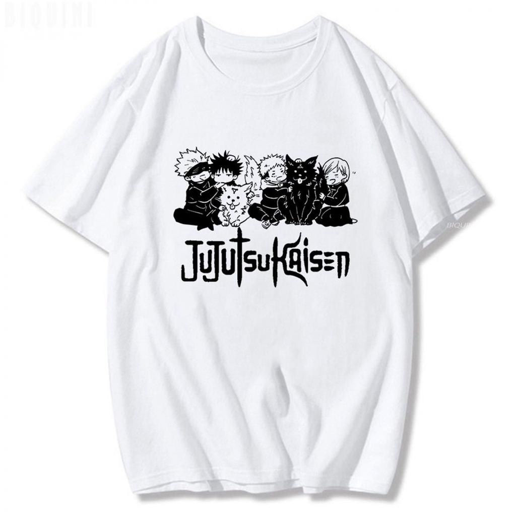 2025 Summer New Jujutsu Kaisen Spell Back To Fight Around Loose Men's and Women's Pullover Short-sleeved T-shirt Summer
