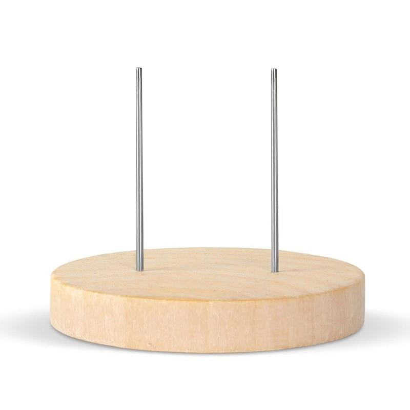 Crochet Dolls Stand Set With Wood Bases, 12Count For Single And Double Needle Dolls Wood Display Stand