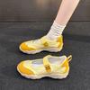 2025 Summer New Korean Version Round Head Little White Board Shoes Women's Velcro Casual Sports Lightweight Mary Jane Single Shoes