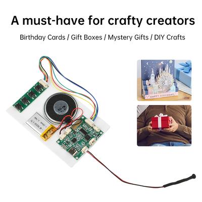 DIY Bluetooth Recording Module 3.7V Lithium Battery Record Module 8M Greeting Card TYPE-C Button/Light/Magnetic Control Model