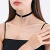 trendy black ribbon neck chain hollow love necklace, dark dance collarbone chain