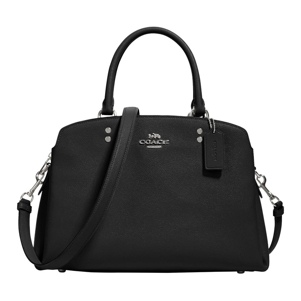 Coach Lillie Genuine Leather Shoulder Bag, Crossbody Bag, Handbag Large Women's Black CP508-BLACK