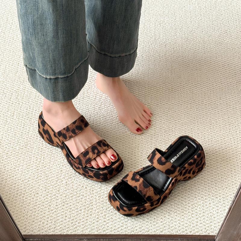 Fashion Hot Selling Platform Women High Heels Slippers Designer Heeled Shoes 2025 Summer Wedges Sandals Pumps Fashion New Sandalias