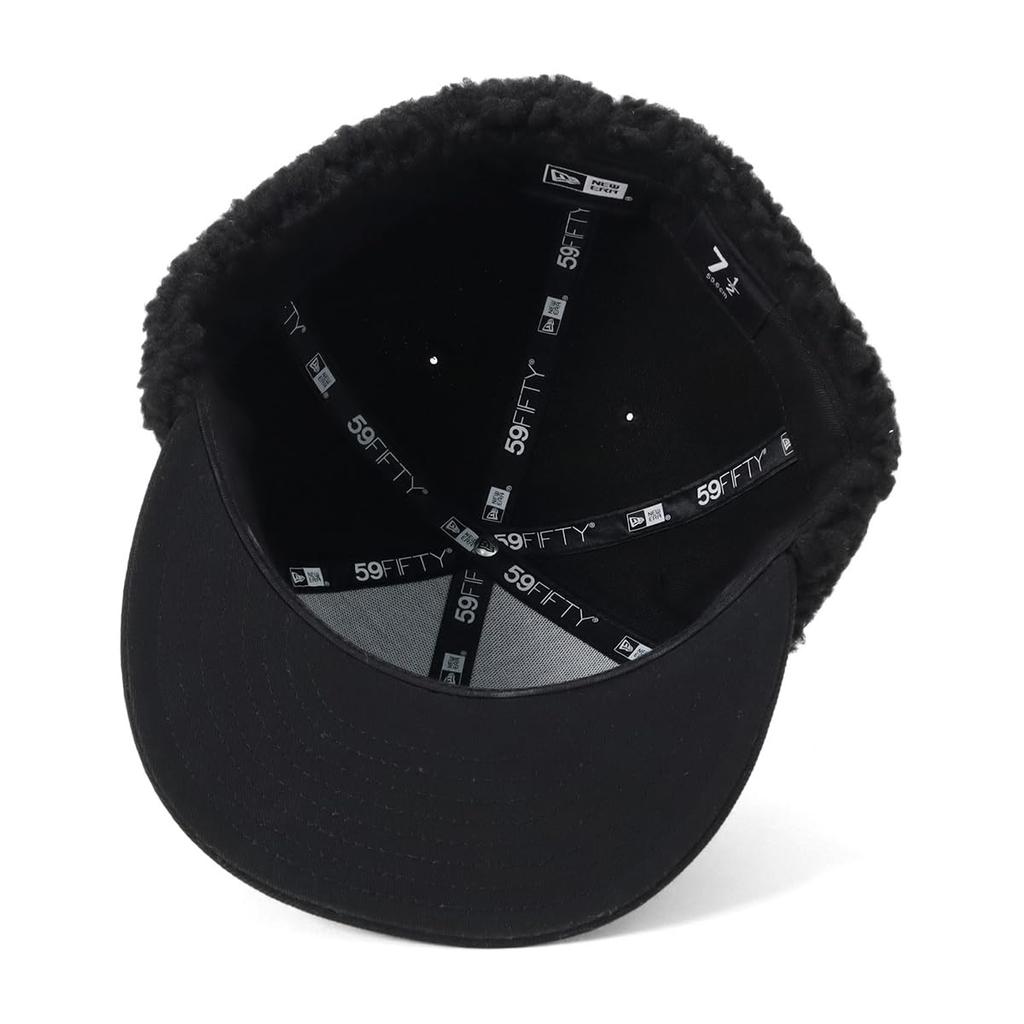 New Era Cap 59FIFTY Dog Ear Boa Black 7 5950 DOGEAR WOVEN PATCH BLK 3/8