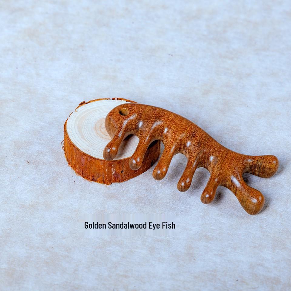 Gold Sandalwood Meridian Massage & Thickened Dolphin Comb