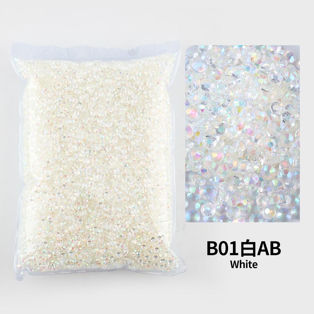 Wholesale Bulk Resin Rhinestone Jelly Color AB transparent AB 2mm,3mm,4mm,5mm,6mm Facets FlatBack Nail Art Garment Decoration