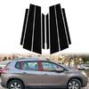 8pcs Car Door Window Column BC Pillar Post Cover Trim PC Material Sticker Fit For Peugeot 2008 2014-2018