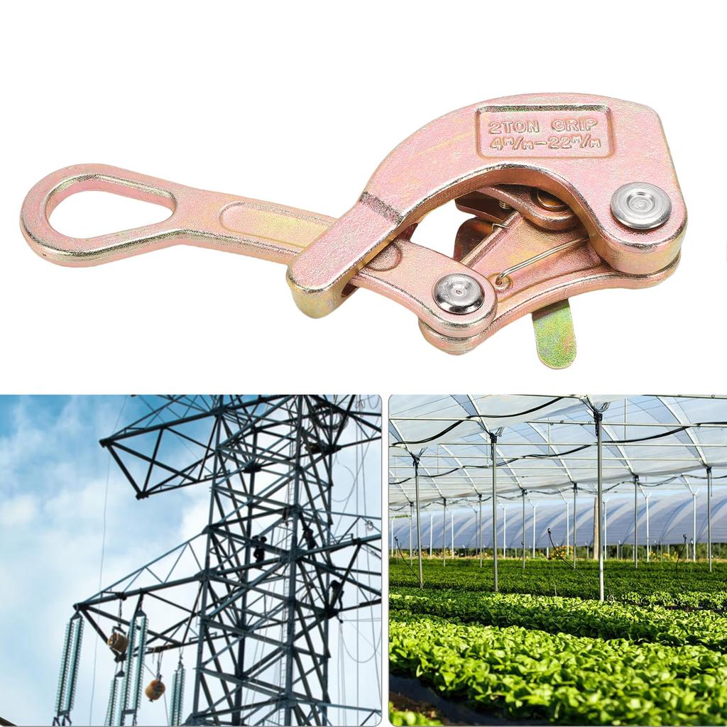 Ferramenta Tensionadora Puxador de Mandíbula de Cabo de Aço de 2 Toneladas para Endireitar Cabos de Aço Trançados de 4-22mm