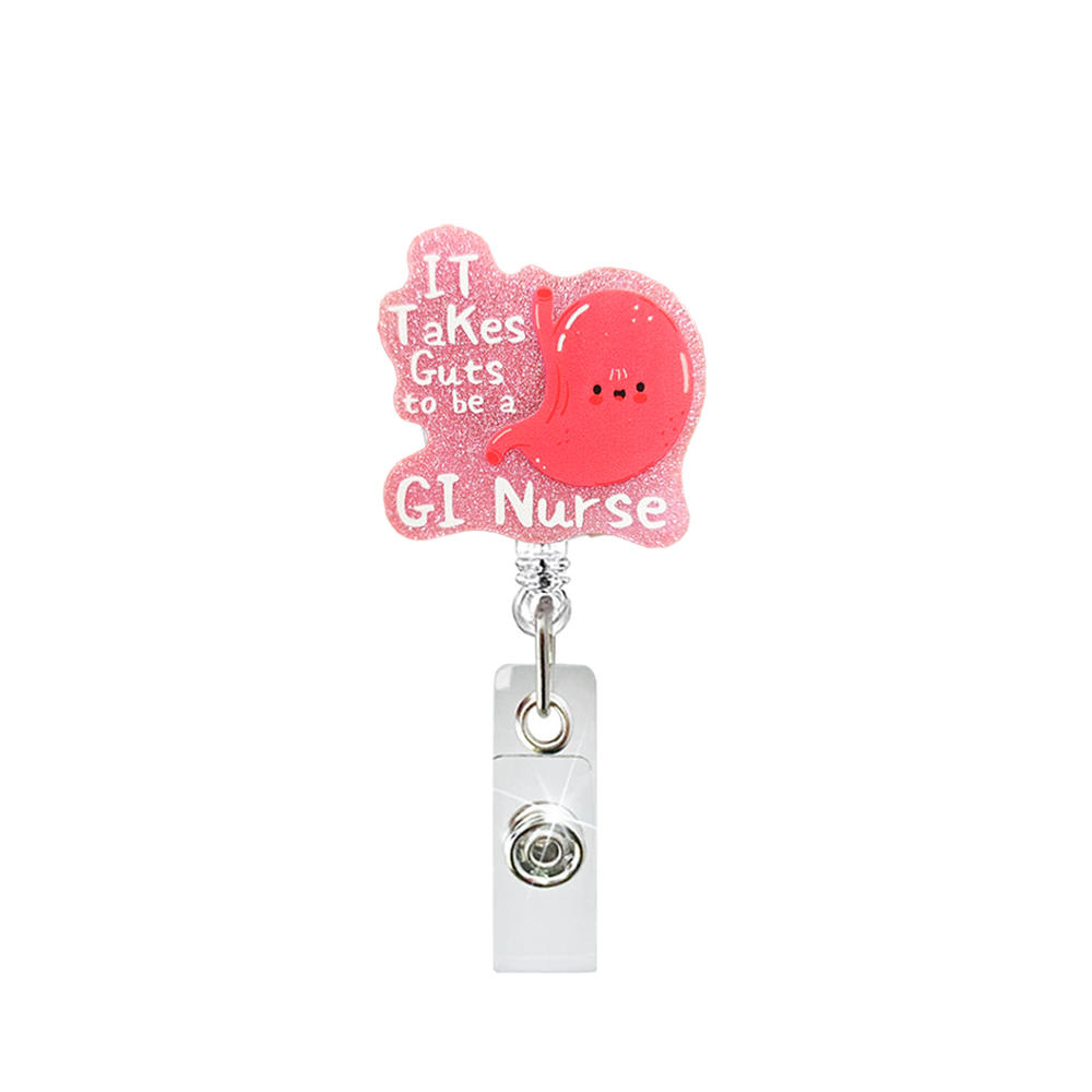 Acrylic Heart Lung Brain Kidney Retractable Pull Badge Reel For Nurse Doctor Id Lanyard Name Tag Key Ring Chain Clips Hospital