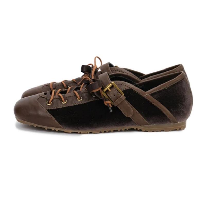 Fashion 2025 New Spring Mary Jane Cross Strap Flats Shoes Women Fashion Elegant Round Toe Ladies Comfort Soft Sole Ballerinas Shoes