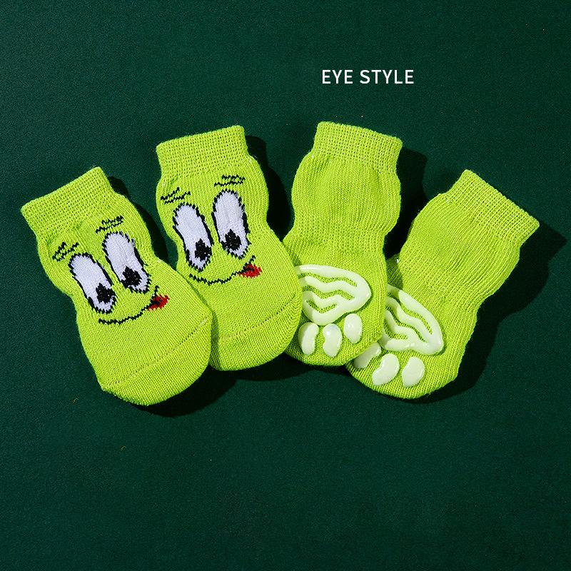 Pet Socks High quality Non slip Bottom Dog Foot Covers Dog Socks Teddy corgi Cat Supplies 4 Pack