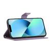 Butterfly Flower Imprinted Leather Case for iPhone 15 Pro,Stand Waller Protective Phone Cover