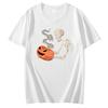 Skeleton With Pumpkin Head Funny Graphic T Shirts Halloween Breathable Printing Tees Tops Summer Cotton Casual Oneck T Shirt