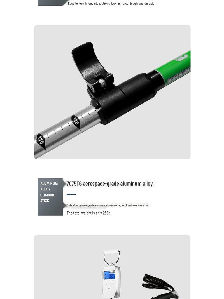 Newcastle NX63 Adjustable 7075 Aluminum Trekking Poles with External Lock