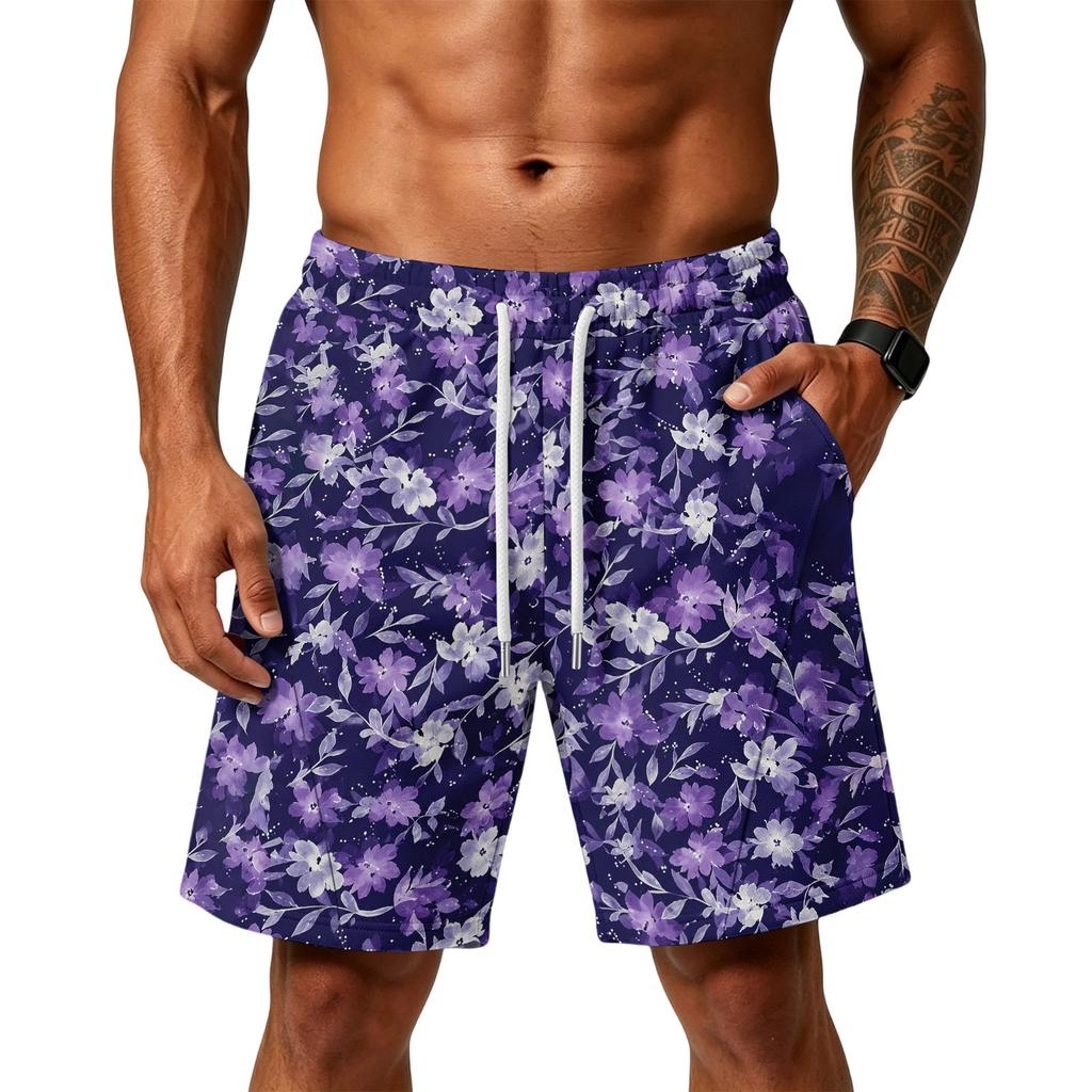 Men's Loose Fit Air Layer Athletic Shorts with Pockets Drawstring Waistband Comfortable Gym Training Beach Casual Shorts