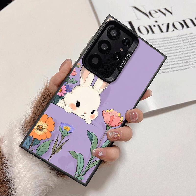 Cute Cartoon Bunny Rabbit Shockproof Phone Case for Samsung Galaxy S26 Edge S25 Ultra S24 FE S23 Plus S21 Cover Anti Fall Fundas