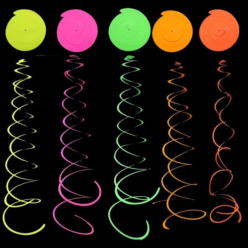 5/10/20 szt. Świecące Wiszące Wirujące Dekoracje na Imprezę Kolorowe Fluorescencyjne Wirujące Serpentyny Neonowe Świecące Wstążki na Imprezę Materiały Imprezowe