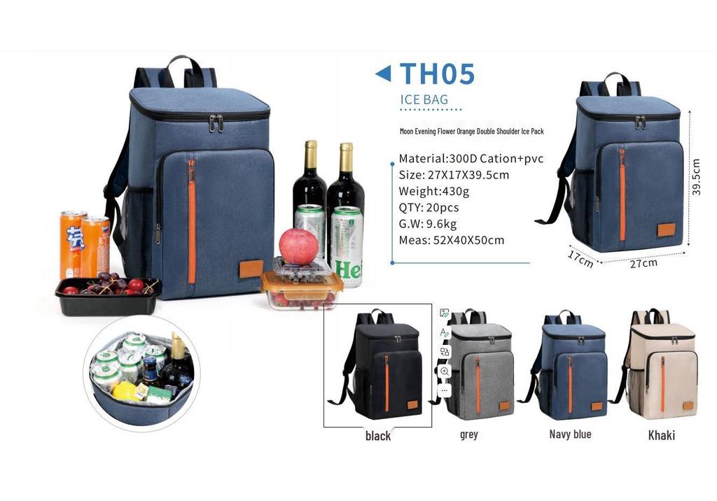 Cross-border Large Capacity Insulated Backpack with Portable Ice Packs for Camping