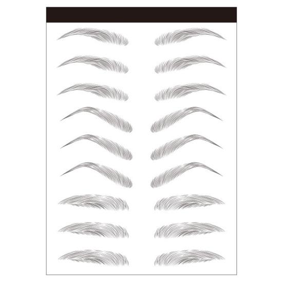 1 arch Nálepka na obočí v přiměřeném množství Semipermanentní univerzální vodotěsné falešné tetování obočí skica