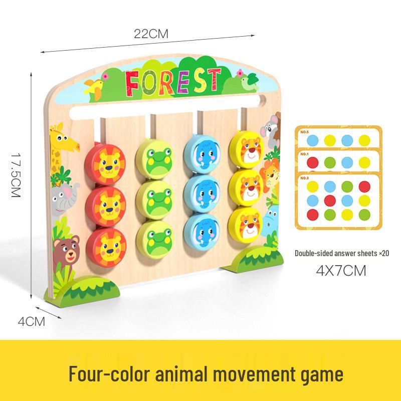 

Double-Sided Montessori Wooden Chess Game for Kids – Four-Color Logic & Fun