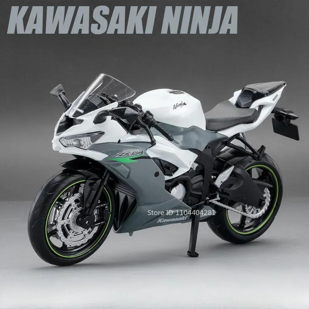 1:12 Kawasaki Kx450 Nijia Zx-6r Motorcycle Model Toy Diecast Alloy Car Front Wheel Steering Shock Absorption Decorative Boy Gift