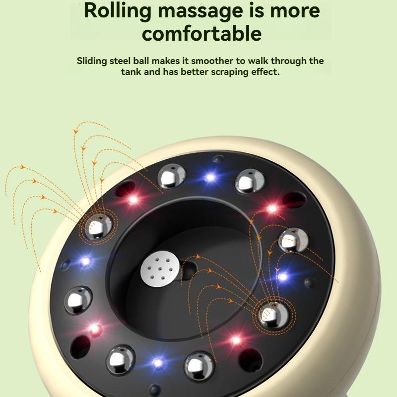 Rechargeable Hot Compress Abdominal Massager Negative Pressure Hot Compress Meridian Scraping Cupping Portable Arm and Leg Massa