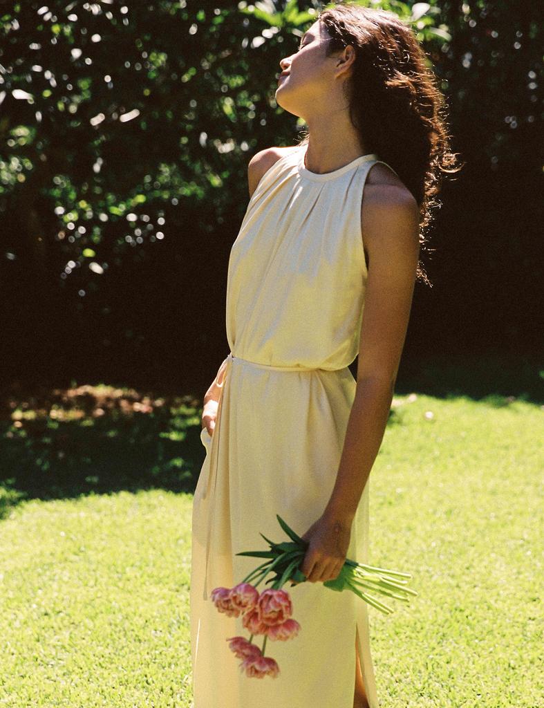 Surfy Halterneck Dress_Butter