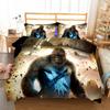 Juego de Ropa de Cama con Estampado de Dibujos Animados de la Película Godzilla Vs King Kong Impresión 2D Funda Nórdica Cama Individual Doble Queen King Ropa de Cama Ropa de Cama