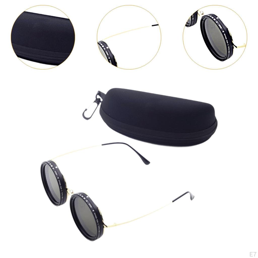 Adjustable Tint Sunglasses Beach Fashion Decoration Eyewear Round Polarized Glasses for
