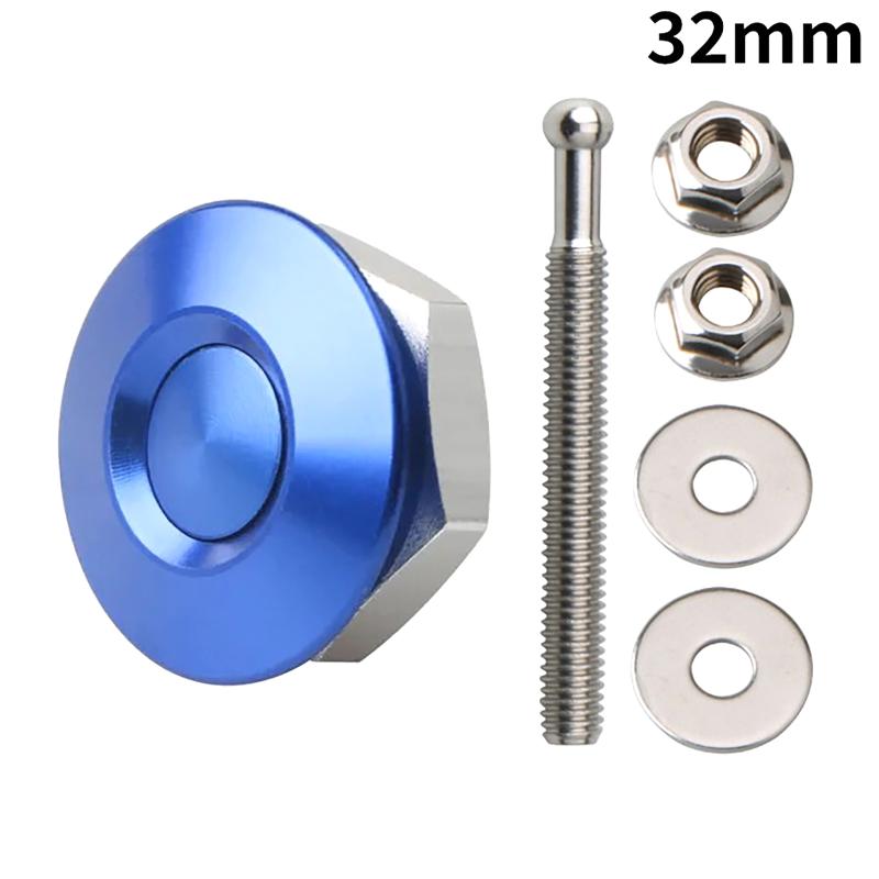 1Pcs 30/32Mm Car Push Button Bonnet Hood Pin Quick Release Latch Lock Clip Kit Aluminum Engine Exterior Parts Universal