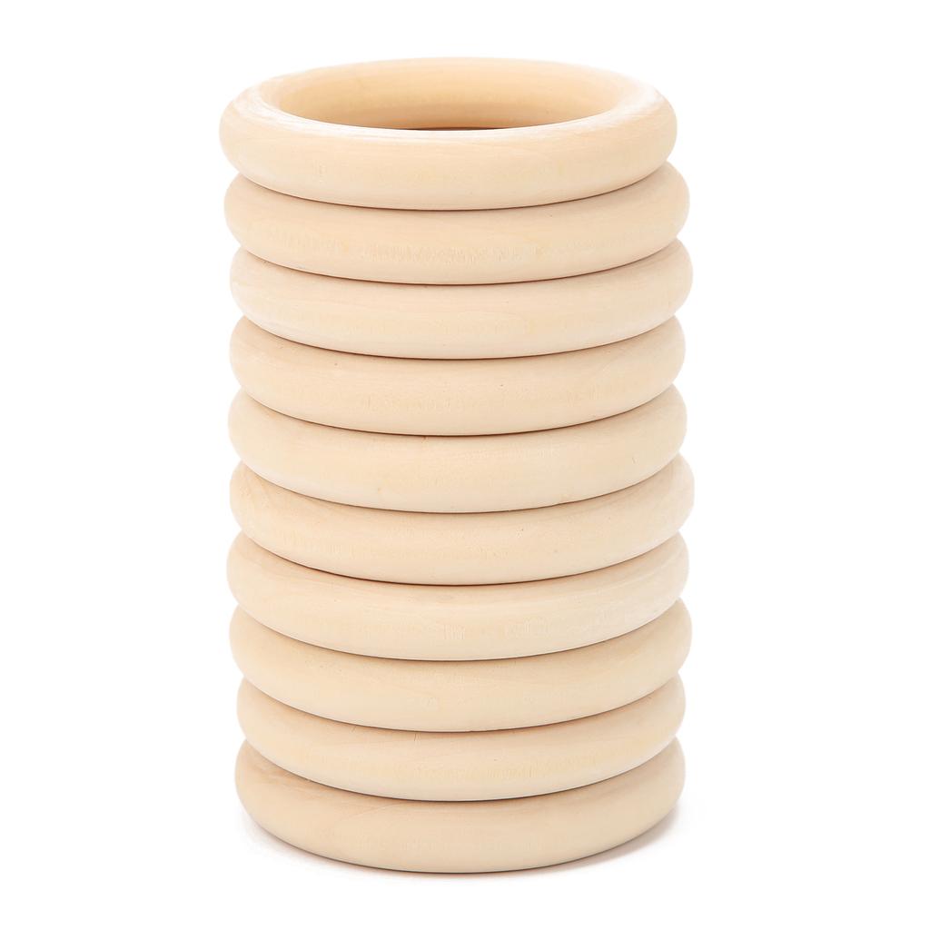 Wooden  s for Crafts   Care 10pcs Natural Baby Teethers, Untreated Wooden Circles for Craft Pendants, Connectors, Wood Color, 65mm, 2.6 Inch