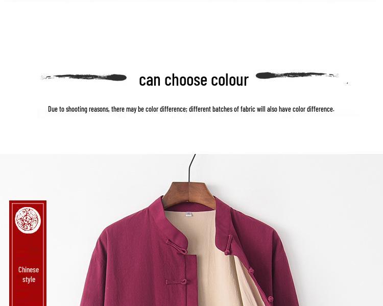Men's Cotton Linen Tang Suit Jacket - Double-Layer, Chinese Style for All Seasons