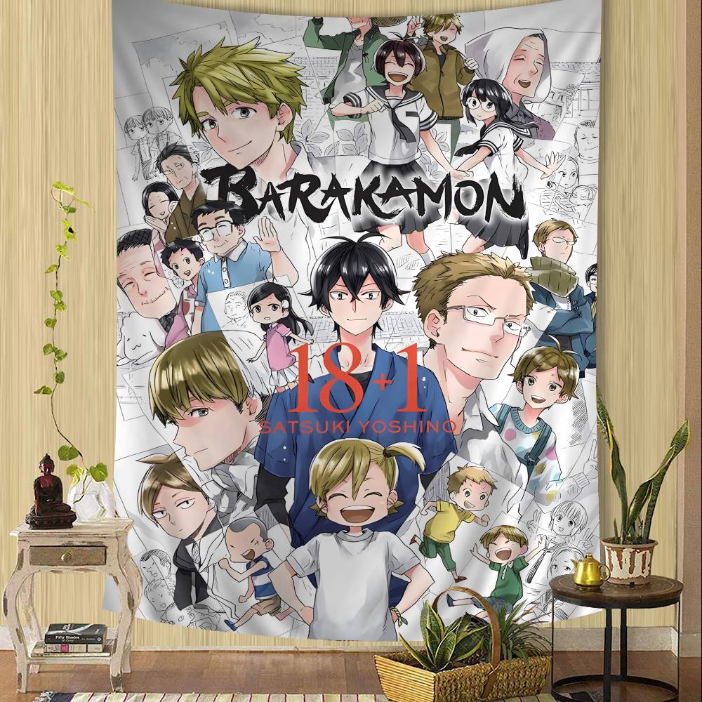 Japanese Anime Barakamon Wall Tapestry Hanging Tarot Hippie Wall Rugs Dorm Wall Hanging Sheets