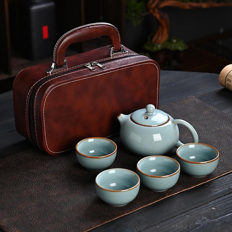 Five Famous Kilns Portable Travel Tea Set, Business Bank Company Event Gifts Can Be Used As Gift Boxes